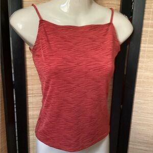 ♦️ Vintage 90s camisole crop top Sz S burnt orange cami spaghetti straps
